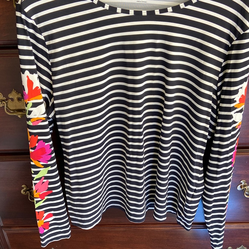 A Lands End rashguard shirt.